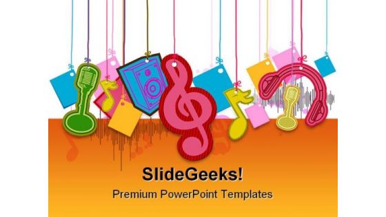 Musical Shapes Music PowerPoint Template 0910