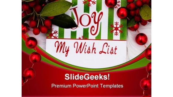 My Wish List Christmas PowerPoint Backgrounds And Templates 0111