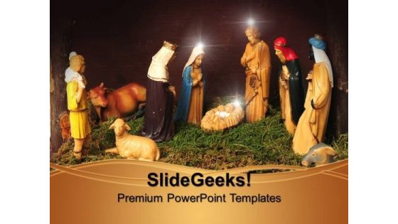 Nativity Scene Christian PowerPoint Templates And PowerPoint Themes 0712