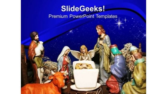 Nativity Scene Christian PowerPoint Templates And PowerPoint Themes 0812