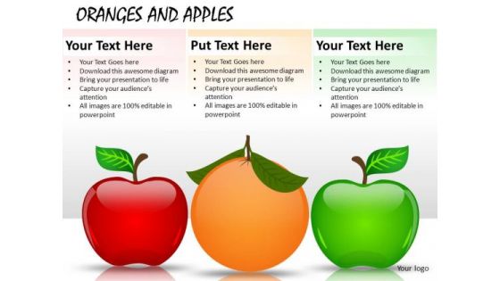 Natural Oranges And Apples PowerPoint Slides And Ppt Diagram Templates