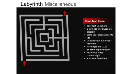 Navigate Out Of Trouble PowerPoint Templates Maze Ppt Slides