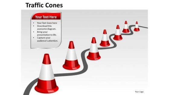 Navigating Obstacles PowerPoint Slides Traffic Cones Ppt Templates