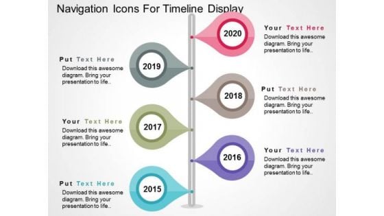 Navigation Icons For Timeline Display PowerPoint Templates