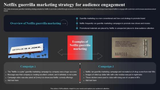 Netflix Guerrilla Marketing Strategy For Audience Engagement Enhancing Online Visibility Themes Pdf