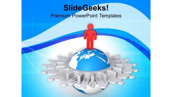 Network Of Global Leader Business Concept PowerPoint Templates Ppt Backgrounds For Slides 0813