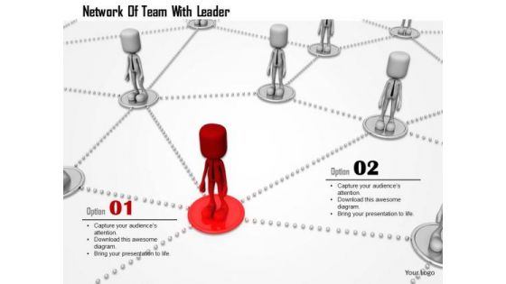 Network Of Team With Leader PowerPoint Templates