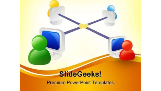 Networking Internet PowerPoint Template 1010