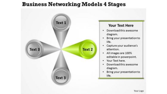 Networking Models 4 Stages Companies That Write Business Plans PowerPoint Templates