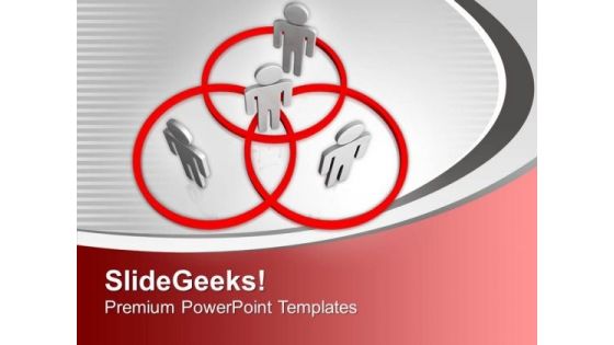 Networking People Stand In Venn Diagram PowerPoint Templates Ppt Backgrounds For Slides 0113