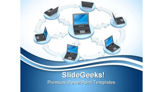 Networking Through Internet Computer PowerPoint Templates And PowerPoint Backgrounds 0711