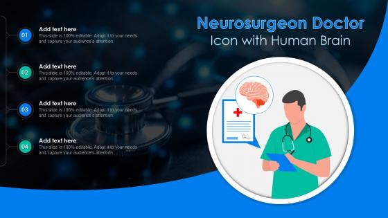 Neurosurgeon Doctor Icon With Human Brain Neurosurgeon Doctor Icon With Human Brain