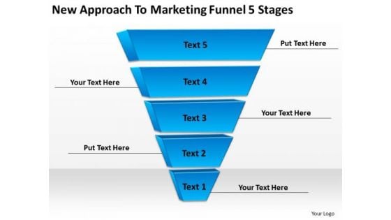 New Approach To Marketing Funnel 5 Stages Business Plans Online PowerPoint Templates