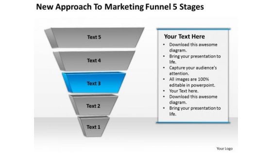 New Approach To Marketing Funnel 5 Stages Ppt Business Plans PowerPoint Slides