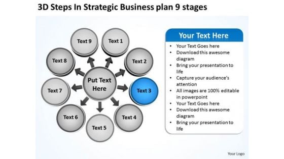 New Business PowerPoint Presentation Plan 9 Stages Circular Chart Templates