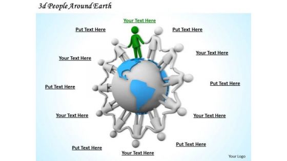 New Business Strategy 3d People Around Earth Concepts