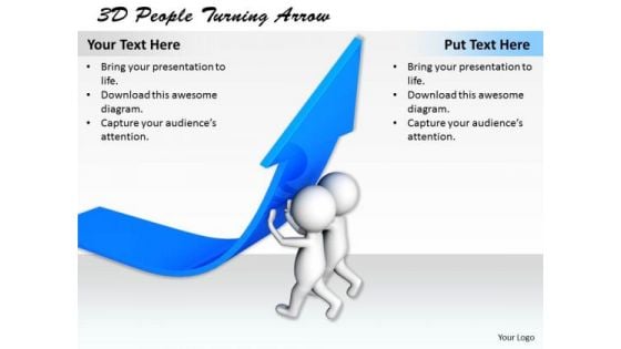 New Business Strategy 3d People Turning Arrow Adaptable Concepts