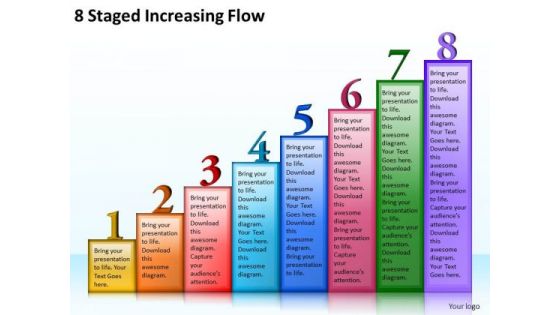 New Business Strategy 8 Staged Increasing Flow Strategic Plan Template Ppt Slide