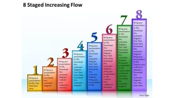 New Business Strategy 8 Staged Increasing Flow Strategic Plan Template Ppt Slide