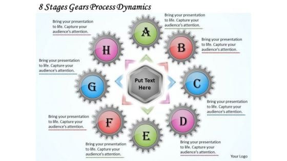 New Business Strategy 8 Stages Gears Process Dynamics Strategic Plan Template Ppt Slide