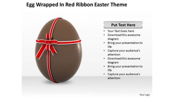 New Business Strategy Egg Wrapped Red Ribbon Easter Theme Images Photos