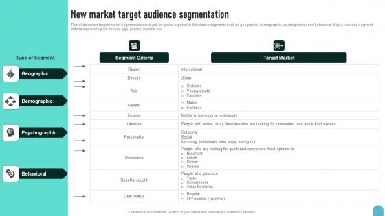 New Market Target Audience Segmentation Enhancing Global Presence Information Pdf