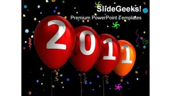 New Year 2011 Festival PowerPoint Template 1010