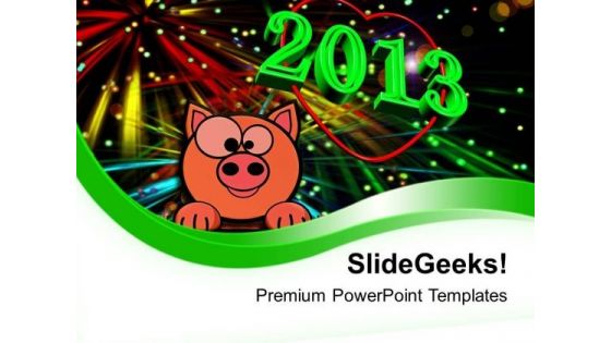 New Year 2013 Celebration PowerPoint Templates Ppt Backgrounds For Slides 0613