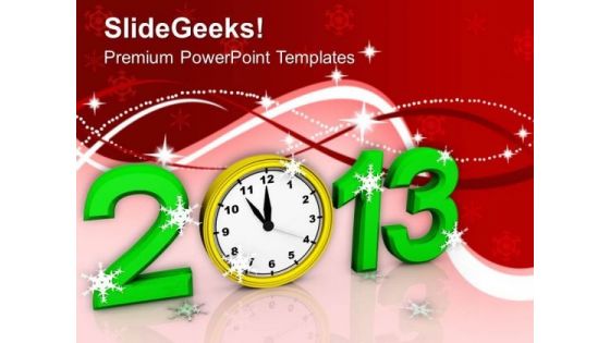 New Year 2013 With Clock Event PowerPoint Templates Ppt Backgrounds For Slides 1112