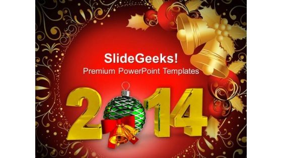 New Year 2014 Party Theme PowerPoint Template 1113