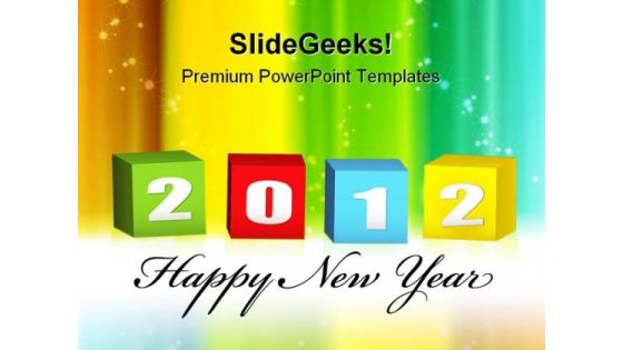 New Year Blocks Shapes PowerPoint Templates And PowerPoint Backgrounds 1011