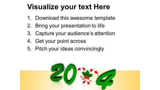 New Year Celebration 2014 Presentation Design PowerPoint Template 1113