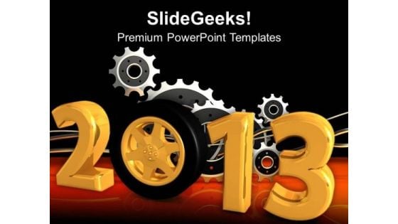 New Year Concept With Automobiles Industrial PowerPoint Templates Ppt Backgrounds For Slides 1212