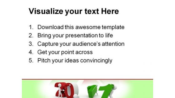 New Year Numbers Festival PowerPoint Template 1010