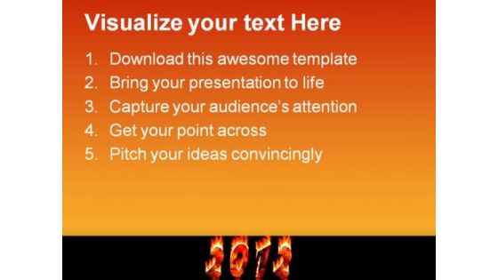 New Year Numbers In Fire Metaphor PowerPoint Templates And PowerPoint Backgrounds 1011