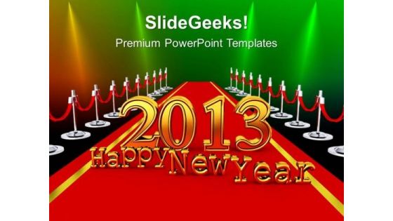 New Year On A Red Carpet PowerPoint Templates Ppt Backgrounds For Slides 1212