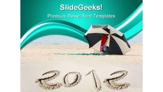 New Year On Beach Holidays PowerPoint Templates And PowerPoint Backgrounds 1011