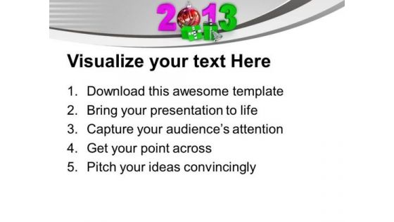 New Year Party Gifts Balls Bells 2013 PowerPoint Templates Ppt Backgrounds For Slides 0113