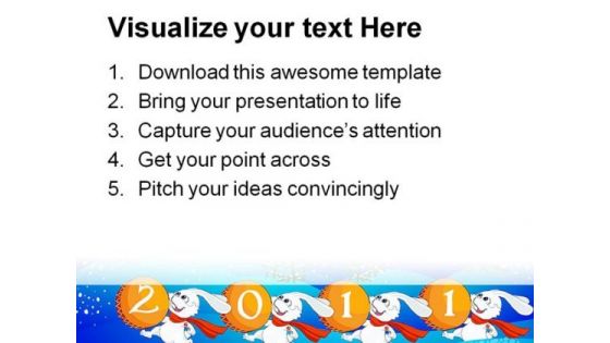 New Year Rabbits 2011 Future PowerPoint Themes And PowerPoint Slides 0411