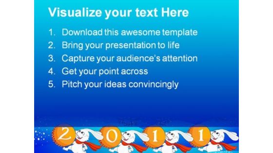 New Year Rabbits 2011 Future PowerPoint Themes And PowerPoint Slides 0411