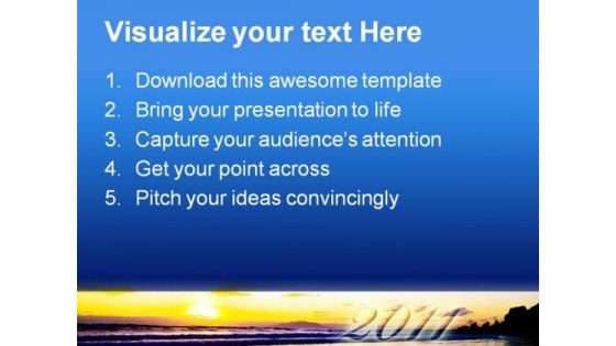 New Year Sunrise Holidays PowerPoint Template 1010
