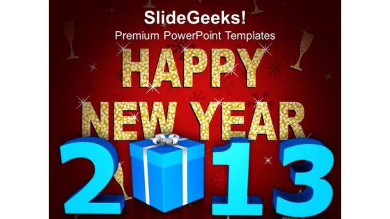 New Year With Gift Celebration Events PowerPoint Templates Ppt Backgrounds For Slides 1112