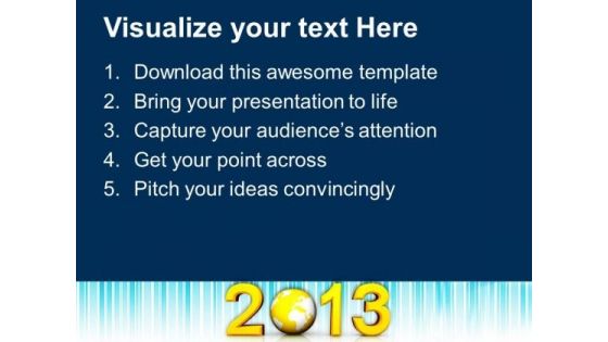 New Year With Globe Business Concept PowerPoint Templates Ppt Backgrounds For Slides 1112