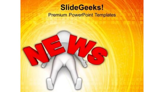 News Dropped On Man PowerPoint Templates Ppt Backgrounds For Slides 0713