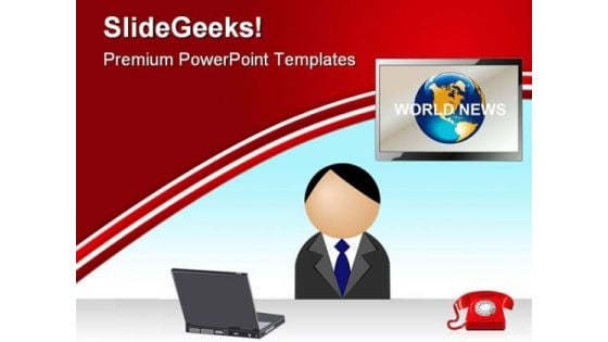 News Reporter Media PowerPoint Themes And PowerPoint Slides 0511