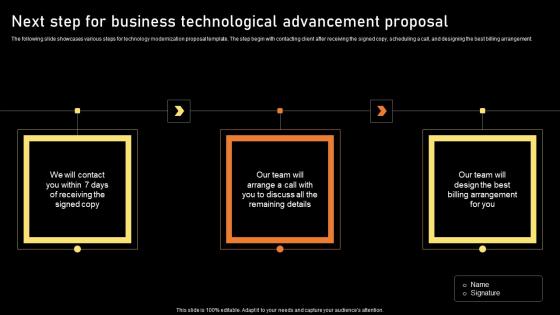 Next Step For Business Technological Advancement Proposal Sample Pdf