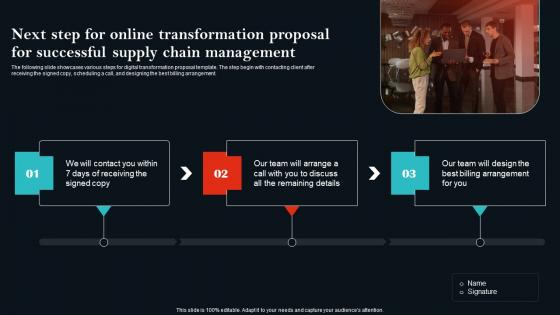 Next Step For Online Transformation Proposal For Successful Supply Chain Management Pictures Pdf