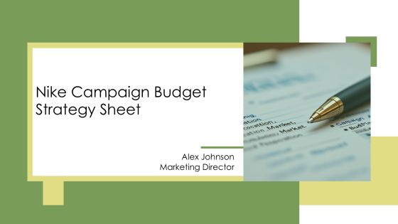 Nike Campaign Budget Strategy Sheet PPT Demonstration AT