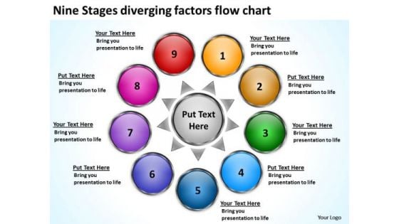 Nine Stages Diverging Factors Flow Chart Arrows Network Software PowerPoint Templates Nine Stages Diverging Factors Flow Chart Arrows Network Software PowerPoint Templates