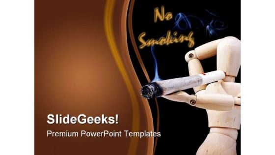 No Smoking Health PowerPoint Template 1110